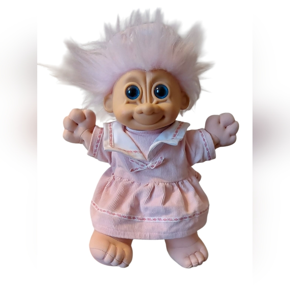 Berrie Troll Doll With Pink Sailors Dress